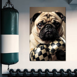 Pug Pugilist - NicheCanvas