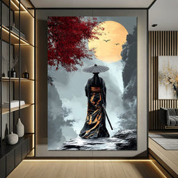 Samurai Moonlight Reverie - NicheCanvas