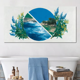 Mediterranean Sea and Olive Grove - NicheCanvas
