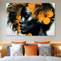 Golden Flora Crowned Spirit - NicheCanvas