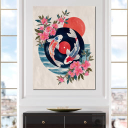 Koi Lotus Vinyl Sundreams - NicheCanvas
