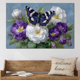 Purple Butterfly Garden Blooms - NicheCanvas