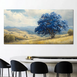 Majestic Cerulean Tree Vista - NicheCanvas