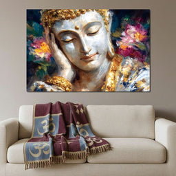 Golden Buddha Lotus Reverie - NicheCanvas