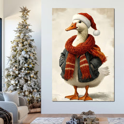 Festive Goose With Cozy Style - NicheCanvas