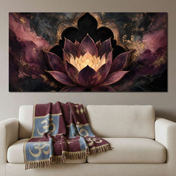 Gilded Lotus Temple Gate - NicheCanvas