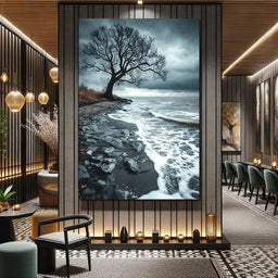 Windswept Shore Solitude - NicheCanvas