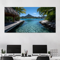 Tranquil Island Paradise Scene - NicheCanvas