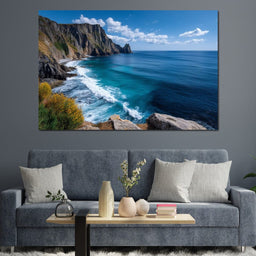 Majestic Coastal Cliffs View - NicheCanvas