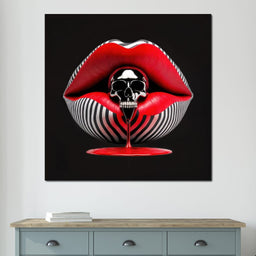 Chrome Skull Kiss - TooplesArt - NicheCanvas