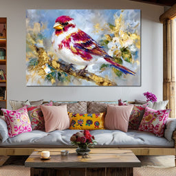 Golden Petal Songbird - NicheCanvas