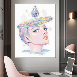 Iridescent Cosmic Halo Dream - NicheCanvas