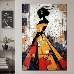 Women in Yellow Dress - NicheCanvas
