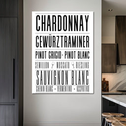 White Wine Typography - NicheCanvas