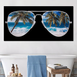 Tropical Seaside Aviators View - NicheCanvas
