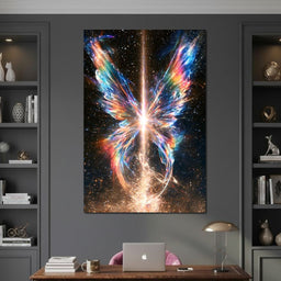Radiant Genesis of Cosmic Wings - NicheCanvas