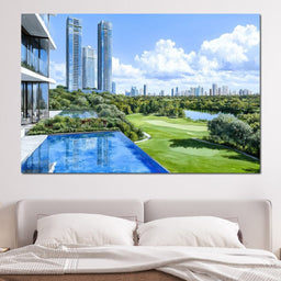 Skyline Radiance Overlooking the Golf Course - NicheCanvas