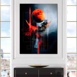 Celestial Lunar Terracotta Orbit - NicheCanvas