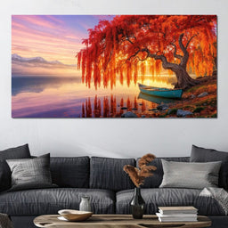 Whispers of the Crimson Willow - TooplesArt - NicheCanvas