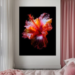 Radiant Hibiscus Petal Flame - NicheCanvas