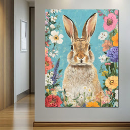 Charming Bunny Among Blossoms - NicheCanvas