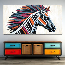 Galloping Vivid Stripes - Alicia Smith - NicheCanvas
