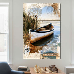 Abandoned Boat Waiting Upon Still Waters - NicheCanvas