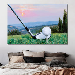 Sunset Swing Over Fields - NicheCanvas