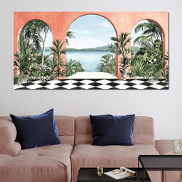 Mediterranean Tropical Vista - NicheCanvas