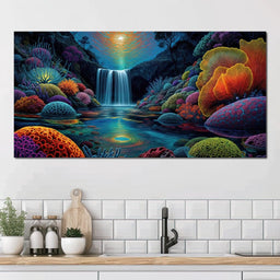 Neon Reef Falls - TooplesArt - NicheCanvas