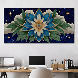 Celestial Lotus Under Cosmic Stars - NicheCanvas