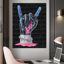 Liquid Neon Rock Gesture Tribute - NicheCanvas
