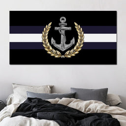 Nautical Anchor Laurel Crest - NicheCanvas