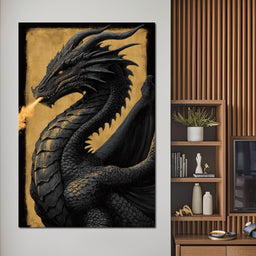 Golden Firebreath Dragon King - NicheCanvas