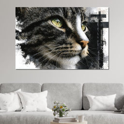 Golden Eyed Cat Portrait - NicheCanvas