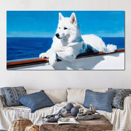 Oceanic Vista Canine Majesty - NicheCanvas