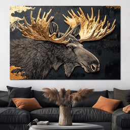 Golden Majesty Among Leaves - NicheCanvas