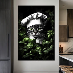 Chef Kitty in Herb Haven - NicheCanvas