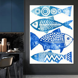 Geometric Marine Life Study - NicheCanvas
