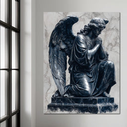Midnight Marble Angel Prayer - NicheCanvas
