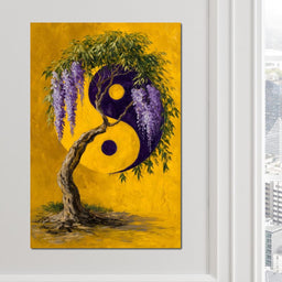 Wisteria Yin Yang Tree Zen - NicheCanvas