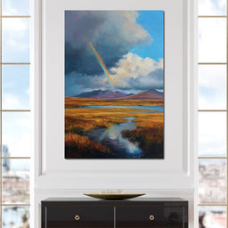 Rainbow Over Highland Moorland - NicheCanvas