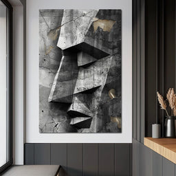 Monochrome Geometric Echoes - NicheCanvas