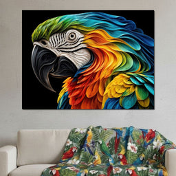 The Ribbon Feather Macaw - TooplesArt - NicheCanvas