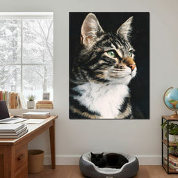 Emerald Eyed Tabby Portrait - NicheCanvas