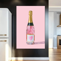 Blush Rose Champagne Heart - NicheCanvas