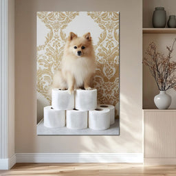 Pomeranian Toilet Tissue Throne - NicheCanvas
