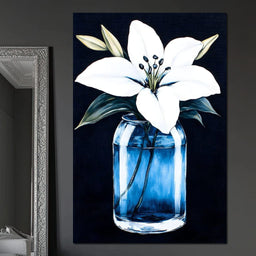 Petals In Glass Reflection - NicheCanvas