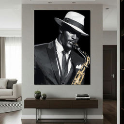 Midnight Jazz Saxophone Groove - NicheCanvas