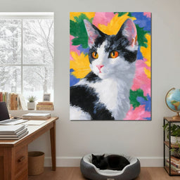 Golden Eyed Feline Brush Garden - NicheCanvas